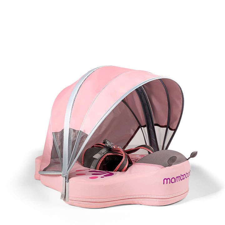 Babyfloat zonder lucht Mambobaby™ Bij – Babyfloat zonder lucht in bijenvorm, roze zitje met transparante kap