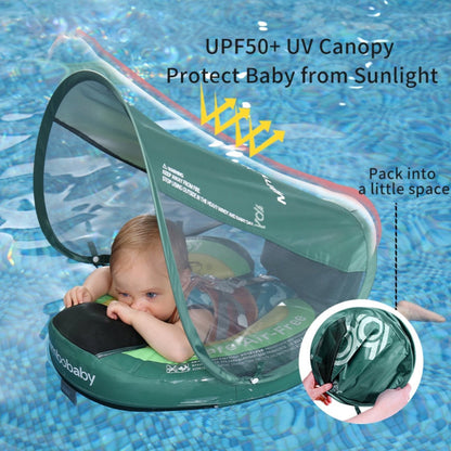 Mambobaby™ Avocado babyfloat zonder lucht – Zwemhulp met UPF50+ kap en doorzichtig gaas, harnas met...