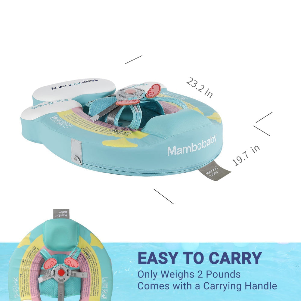 Luchtvrije zwemhulp Mambobaby, draaghandvat en kussen turquoise