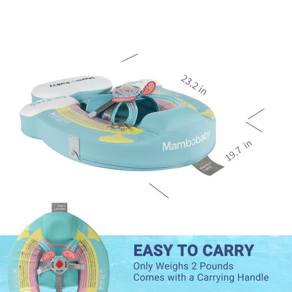 Luchtvrije zwemhulp Mambobaby, draaghandvat en kussen turquoise