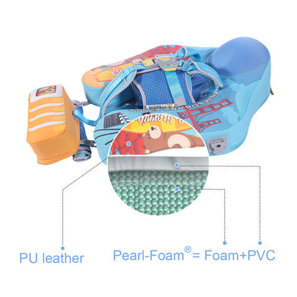 Mambobaby™ California luchtvrij babyfloat – zwemhulp met Pearl-Foam® en PU-materiaal, met harnas en dak