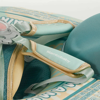 Mambobaby™ Schelp reis-babyfloat zonder lucht – reisfloat turquoise en beige, gevoerde riem...