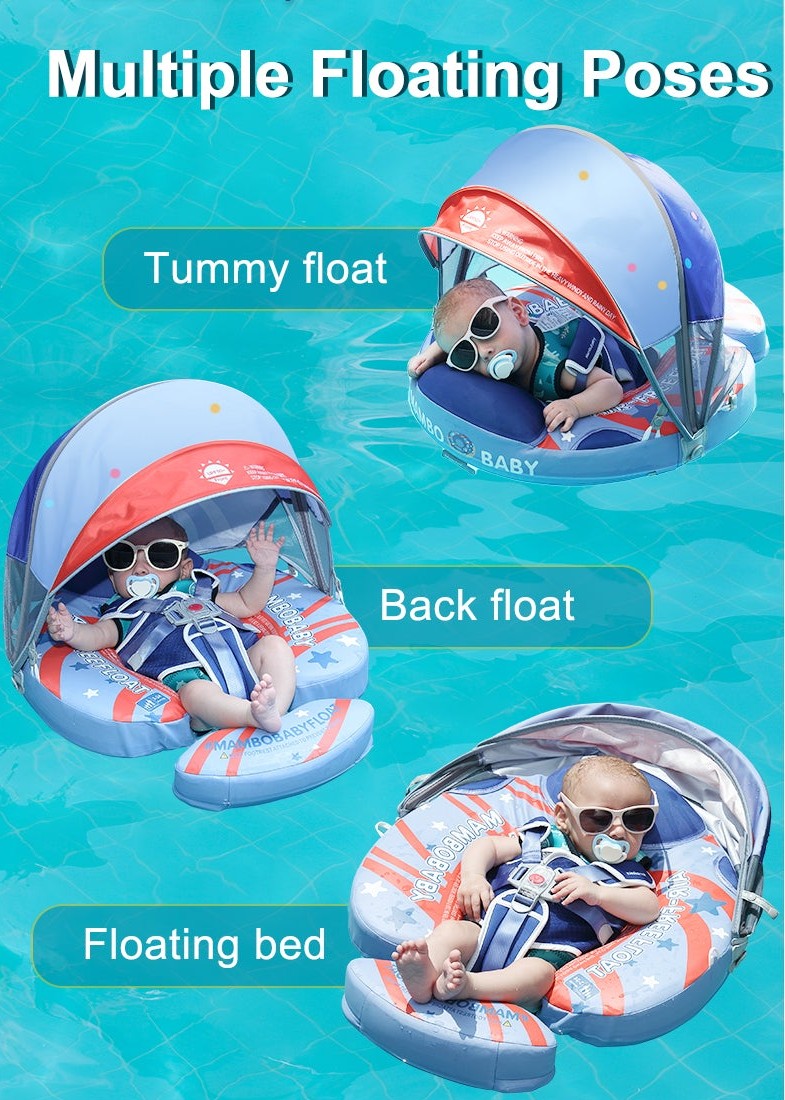 Mambobaby™ Amerikaanse Donut babyfloat – Niet-opblaasbaar zwemhulpje in donutvorm voor baby in verschillende posities...