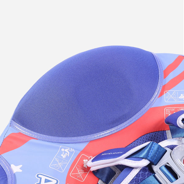 Mambobaby™ Amerikaanse Donut babyfloat – Blauw bovenkussen van het zwemhulpje voor baby met rode randen...