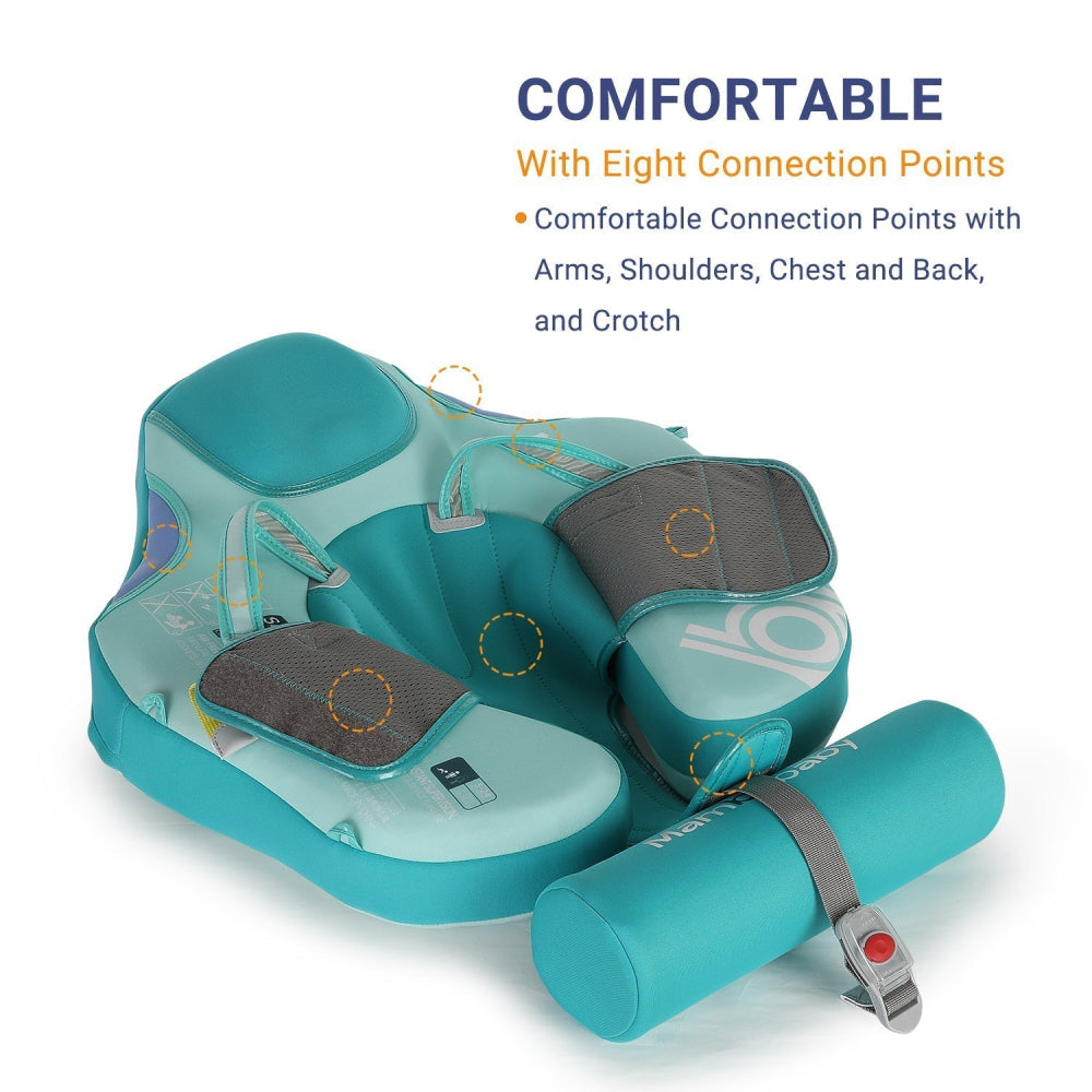 Mambobaby™ turquoise zwemhulp zonder lucht met kussentjes en bevestigingsriemen