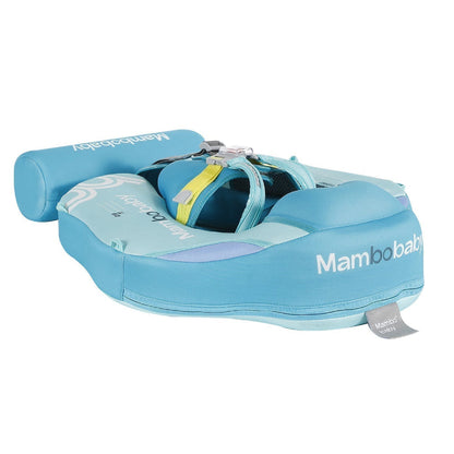 Mambobaby™ turquoise zwemhulp zonder lucht met geel harnas en riemen