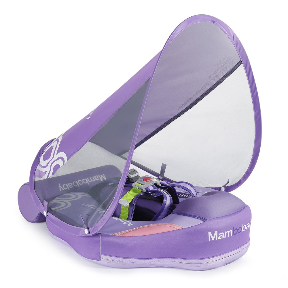 Mambobaby™ paarse zwemhulp zonder lucht met doorzichtig vizier en gewatteerde bodem