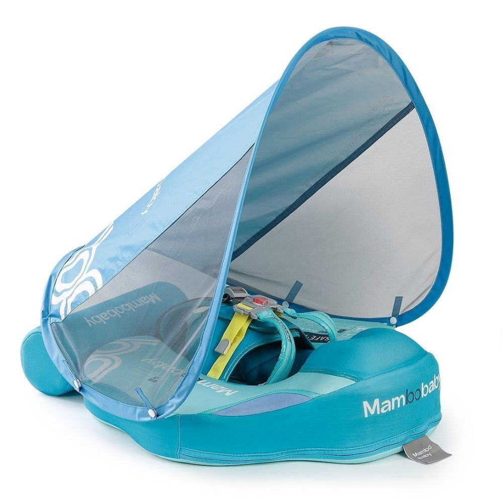Mambobaby™ turquoise zwemhulp zonder lucht met doorzichtig gaas en harnas