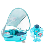 Mambobaby™ KuKuKiKi babyfloat zonder lucht – Drijfhulp voor baby met gaas-koepel en voetsteun, kleur turquoise