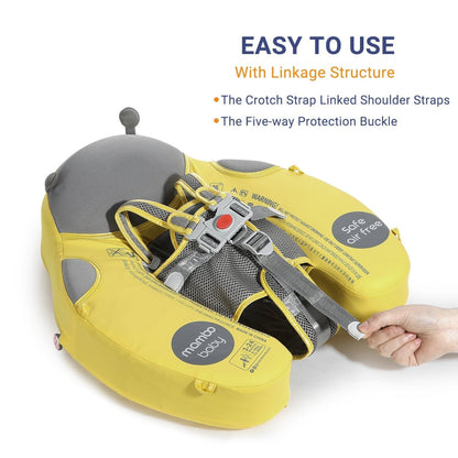 Babyfloat zonder lucht Mambobaby™ geel met bandensysteem en veiligheidsgesp