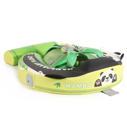 Luchtvrij babyfloat Mambobaby™ Panda – Luchtvrije zwemhulp panda, groen zitje met pandagrafiek en basis