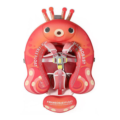 Luchtvrij babyfloat Mambobaby™ Octopus – Kinderzwemhulp in octopusvorm, rood, met harnas