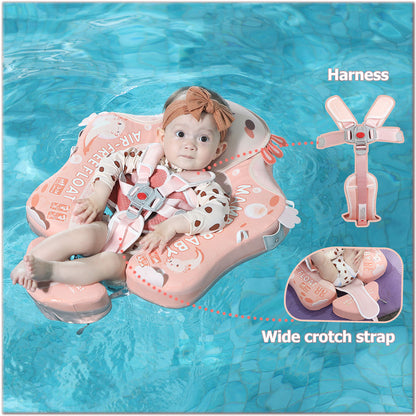 Babyfloat zonder lucht Mambobaby™ Salamander – Babyfloat zonder lucht met harnas en riemen, mintgroene kleur