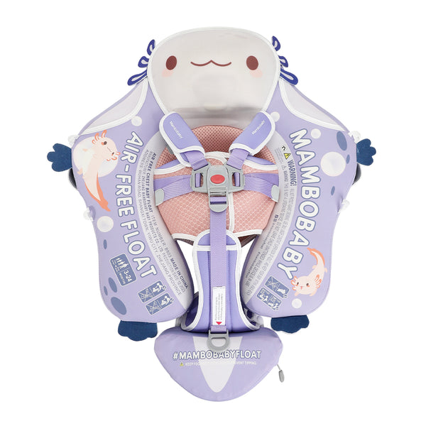 Babyfloat zonder lucht Mambobaby™ Salamander – Babyfloat zonder lucht met 5-punts harnas en drijfhulp, lila