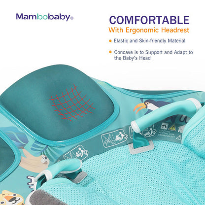 Ergonomische rugleuning met hoofdsteun op het Mambobaby™ zwemhulpje