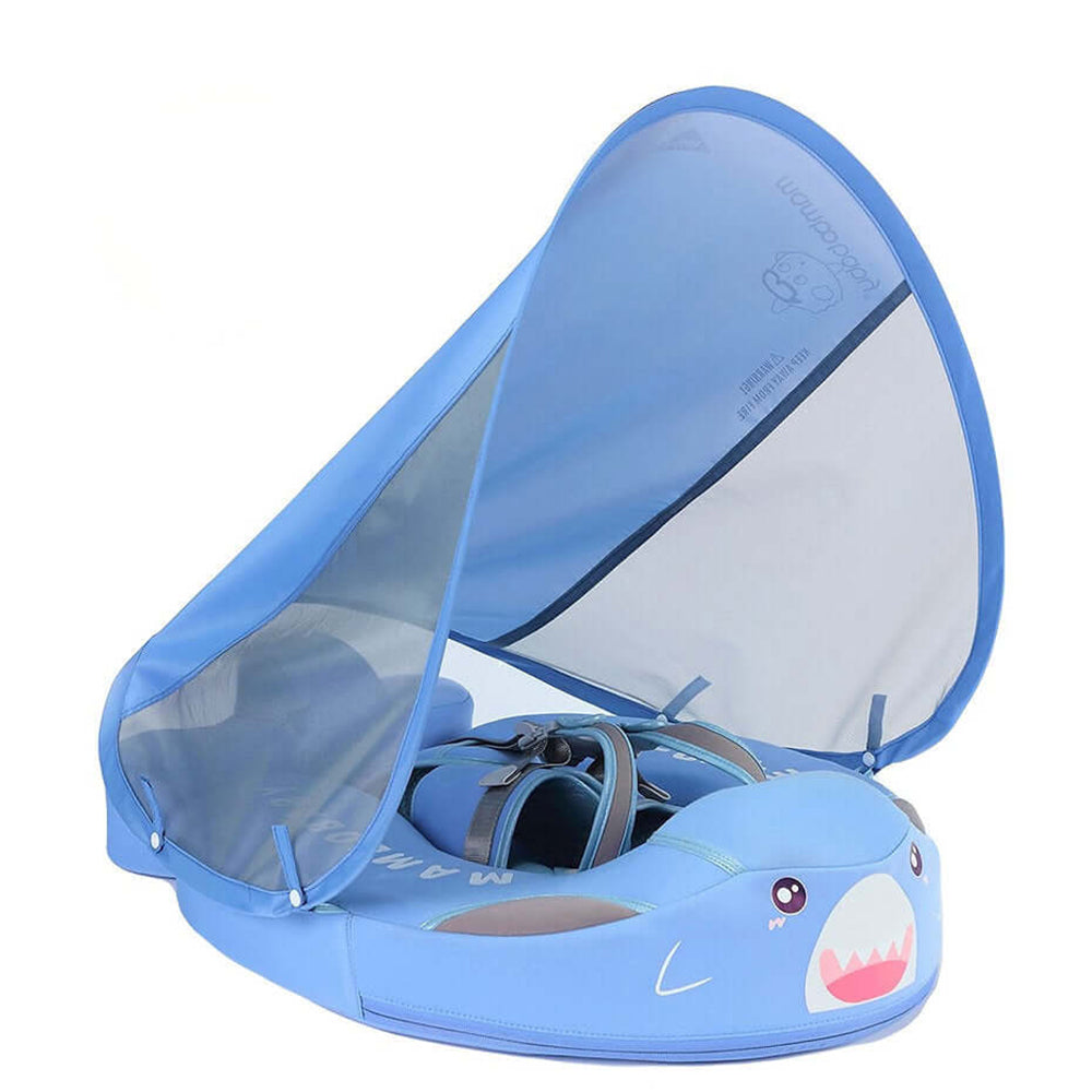 Mambobaby™ Haai babyfloat zonder lucht – Zwemhulp zonder lucht met haaienmotief, kleur blauw