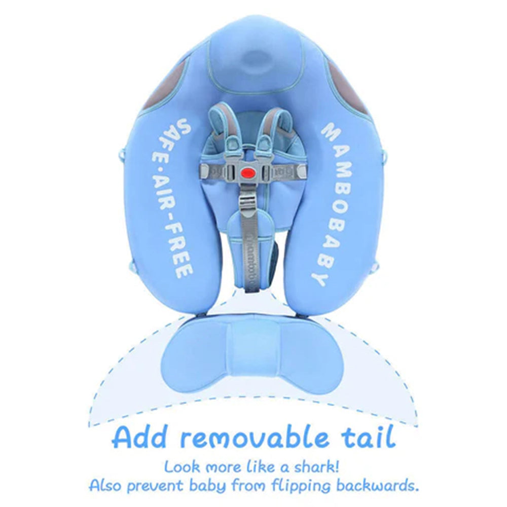 Mambobaby™ Haai babyfloat zonder lucht – Blauwe haaienvormige babyfloat zonder lucht met voorharnas en sluitingen