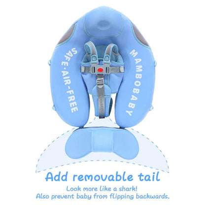 Mambobaby™ Haai babyfloat zonder lucht – Blauwe haaienvormige babyfloat zonder lucht met voorharnas en sluitingen