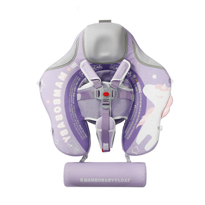 Mambobaby™ luchtvrij drijfvest lila met harnas aan de voorkant en schuimstaaf