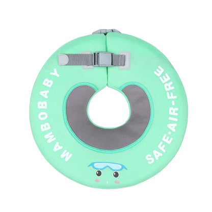 Nekring baby zonder lucht Mambobaby™ Bootjes – Groene nekring zonder lucht met riem en steun...