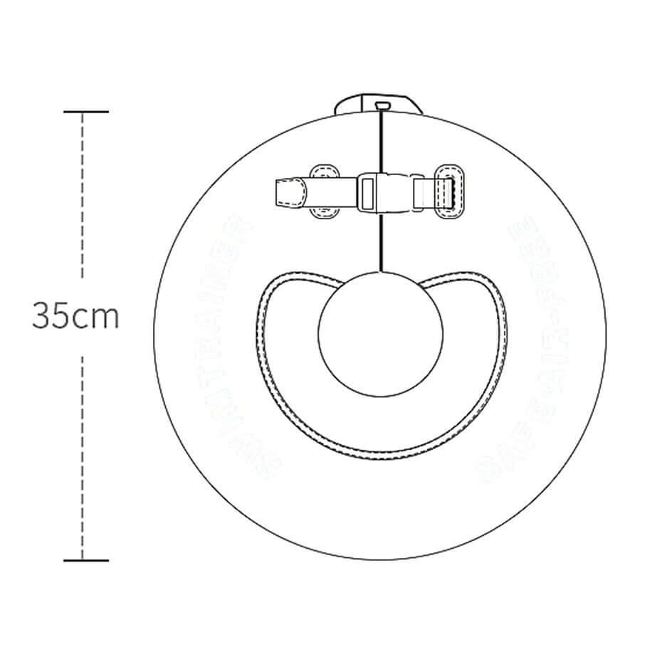 Nekring baby zonder lucht Mambobaby™ Bootjes – Schema van de nekring zonder lucht met riem en...