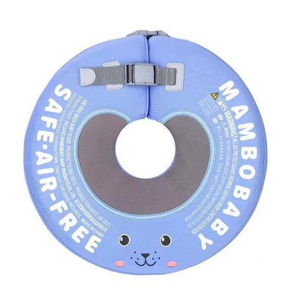Nekring baby zonder lucht Mambobaby™ Bootjes – Blauwe nekring zonder lucht met riem en steun...