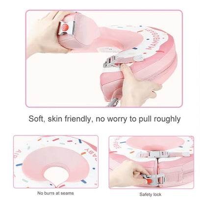 Mambobaby™ Spa nekring baby roze, niet-opblaasbaar, veiligheidssluiting met band