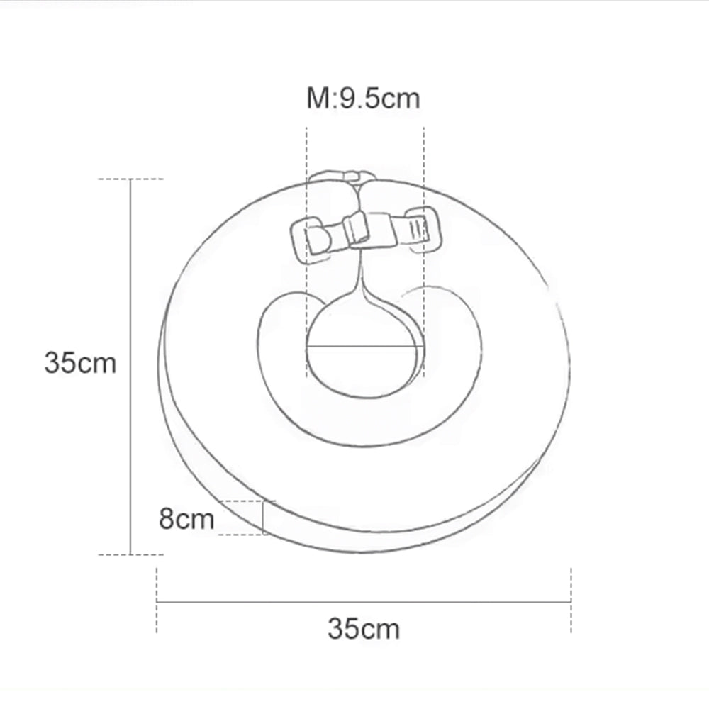 Mambobaby™ Spa nekring baby, niet-opblaasbaar, diagram met afmetingen en band