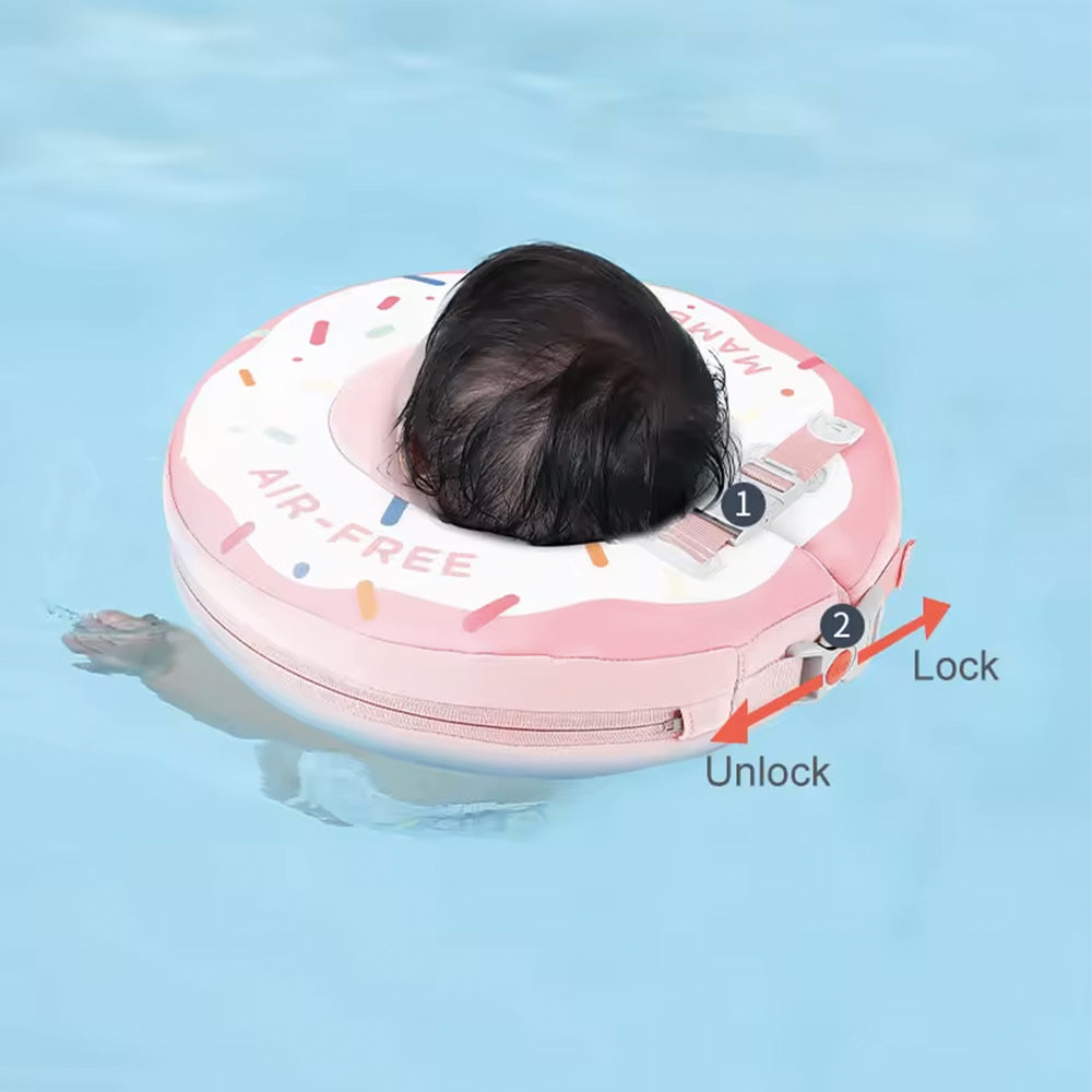 Mambobaby™ Spa nekring baby roze, niet-opblaasbaar, vergrendel- en ontgrendelsysteem