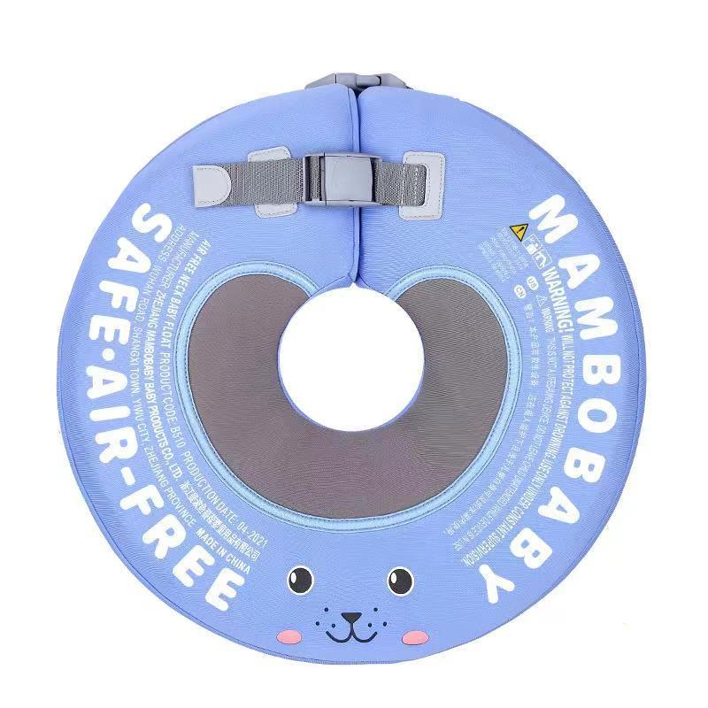 Mambobaby™ Spa reddingsring niet-opblaasbaar blauw voor de nek, met band en gezichtje