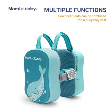 Mambobaby™ Rugfloat – Turquoise rugstuk met handvat en gaas aan de zijkant