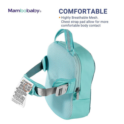 Mambobaby™ Rugfloat – Turquoise rugstuk met verstelbare banden en gesp