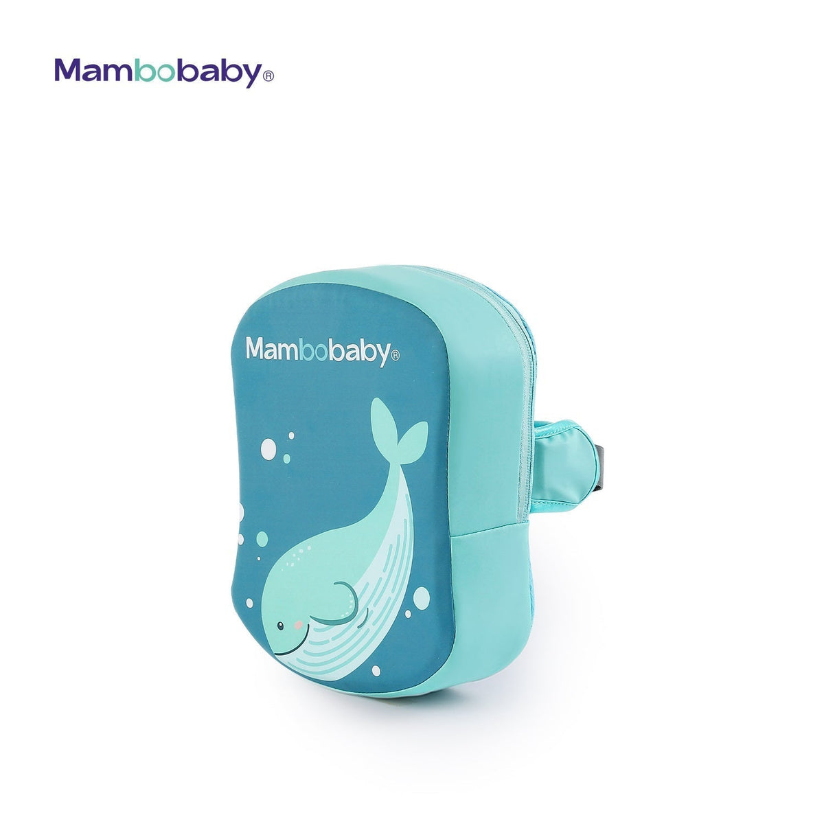 Mambobaby™ Rugfloat – Turquoise rugstuk met walvis en zijband