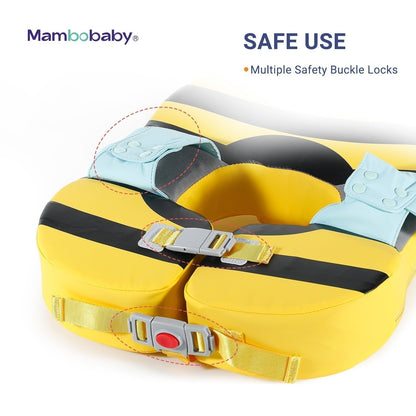 Luchtvrije schouderfloat Mambobaby™ Bij – Geel schouderfloat met veiligheidsgespen en riemen...