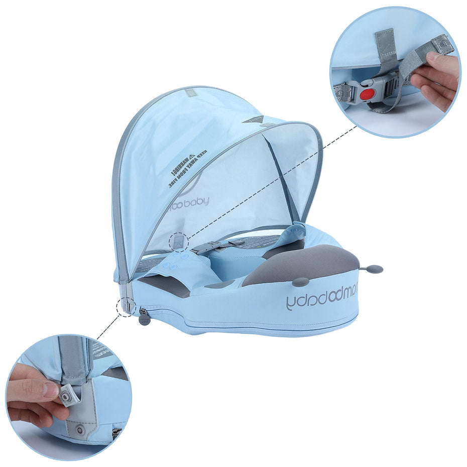 Mambobaby™ Lieveheersbeestje schouderfloat – hemelsblauwe zwemhulp met transparante zonnekap en...