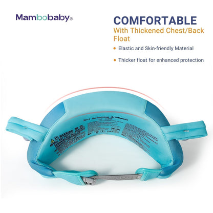 Mambobaby™ zwemhulp blauw, binnenaanzicht met voorfloat en riemen